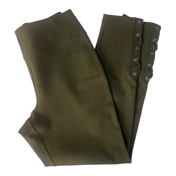 I.N.C INTERNATIONAL CONCEPTS High Waist Ponte Knit Lace Up Skinny Pants - Picture 5 of 7